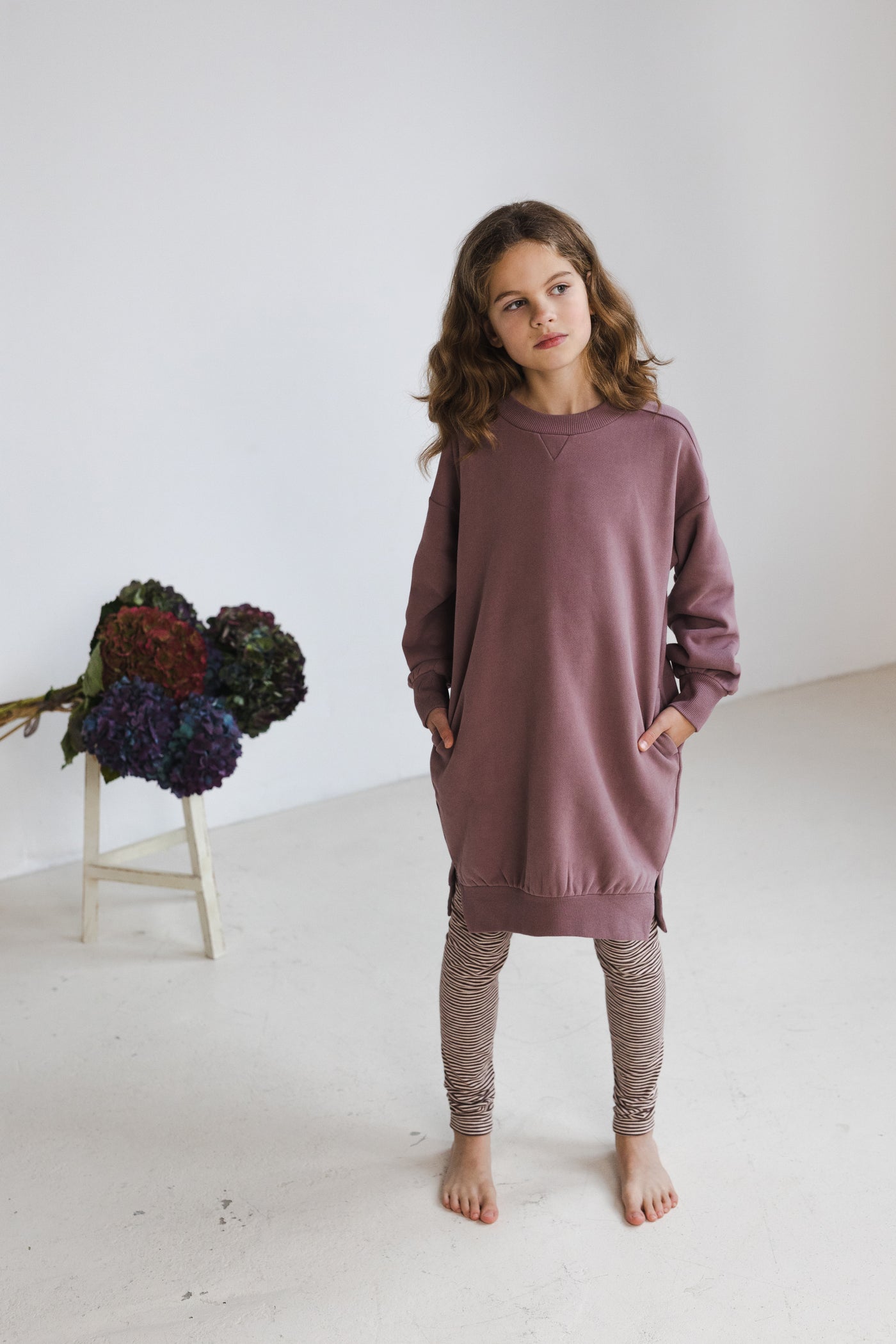 Chunky Sweater Kleid in soft amethyst