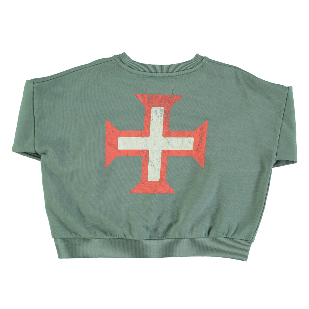 Sweatshirt 'red cross' in green