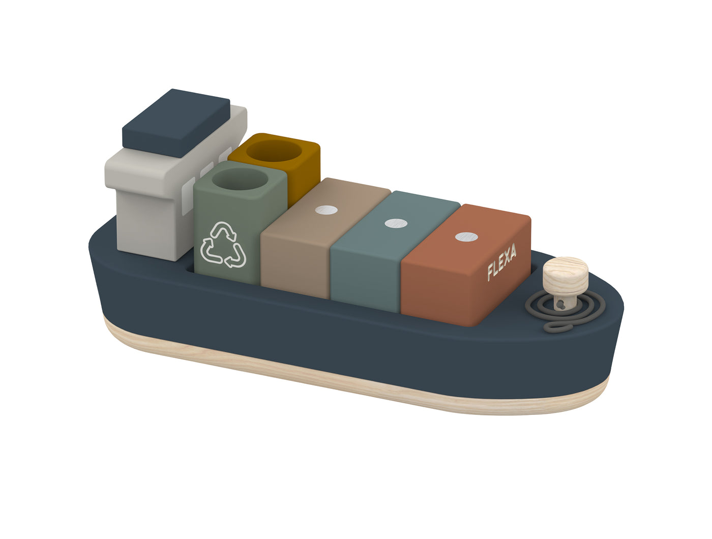 Containerschiff mit Magnetsteinen