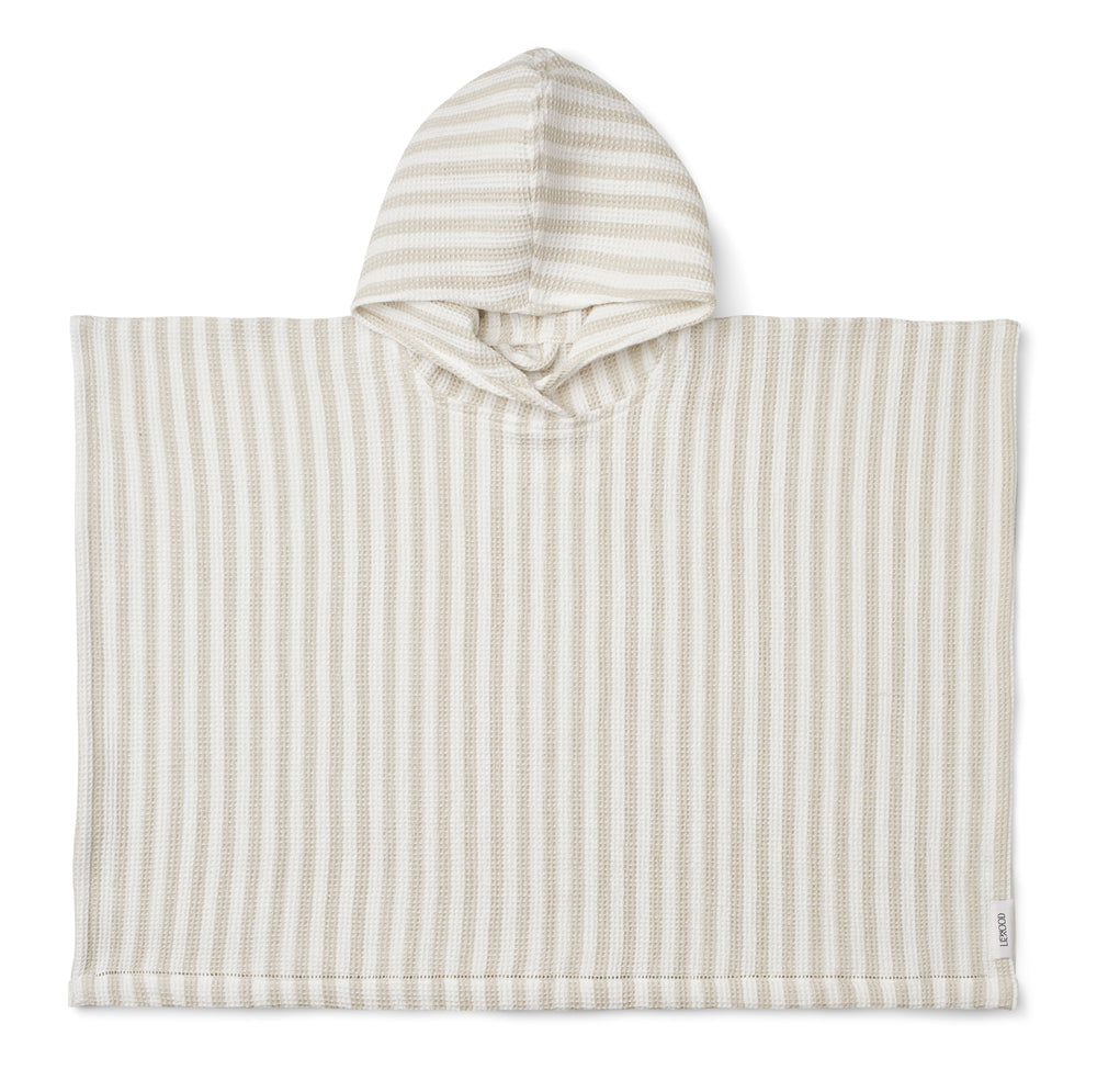 Kinderponcho 'Paco' in sandy / crisp white