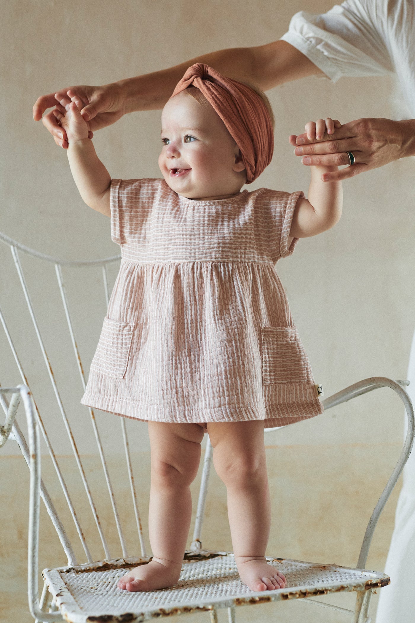 Baby Kleidchen 'Cindy' in stripes terracotta